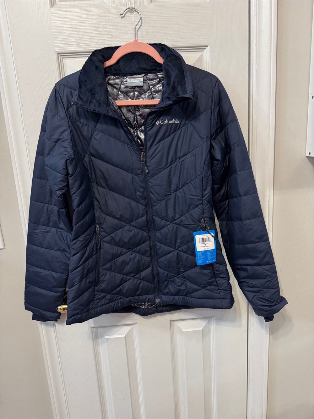 Columbia Women's Navy Quilted Packable Omni Heat Thermal ReflectivePuffer Jacket